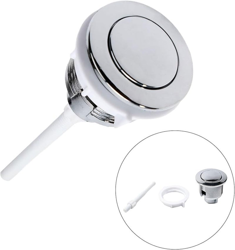 Silver ABS 38mm Single Flush Toilet Push Button Rust Proof Water Saving Easy Install - Image 4